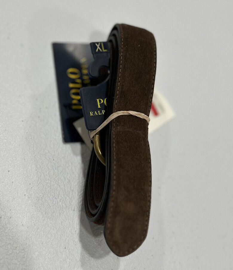 Polo Ralph Lauren Men's Suede D-Ring Buckle Casual Belt, Brown, XL