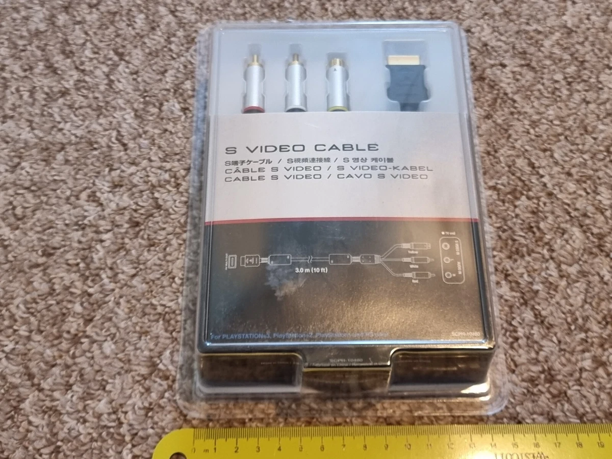 SONY PLAYSTATION PS1 PS2 PS3 2 3 OFICIAL S-VIDEO TV CABLE PLOMO NUEVO Genuino