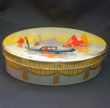 Edward Sharp & Sons Tin Box Chocolate Super Kreem Toffee Venice Gondola Oval