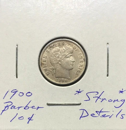 1900 Barber Dime ~ Strongly Detailed Coin
