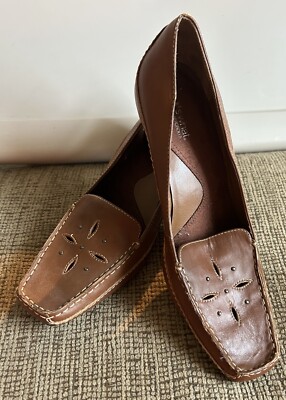 What's What by Aerosoles Heels Pumps Women s Size 8 M Tan Cognac Leather NEW