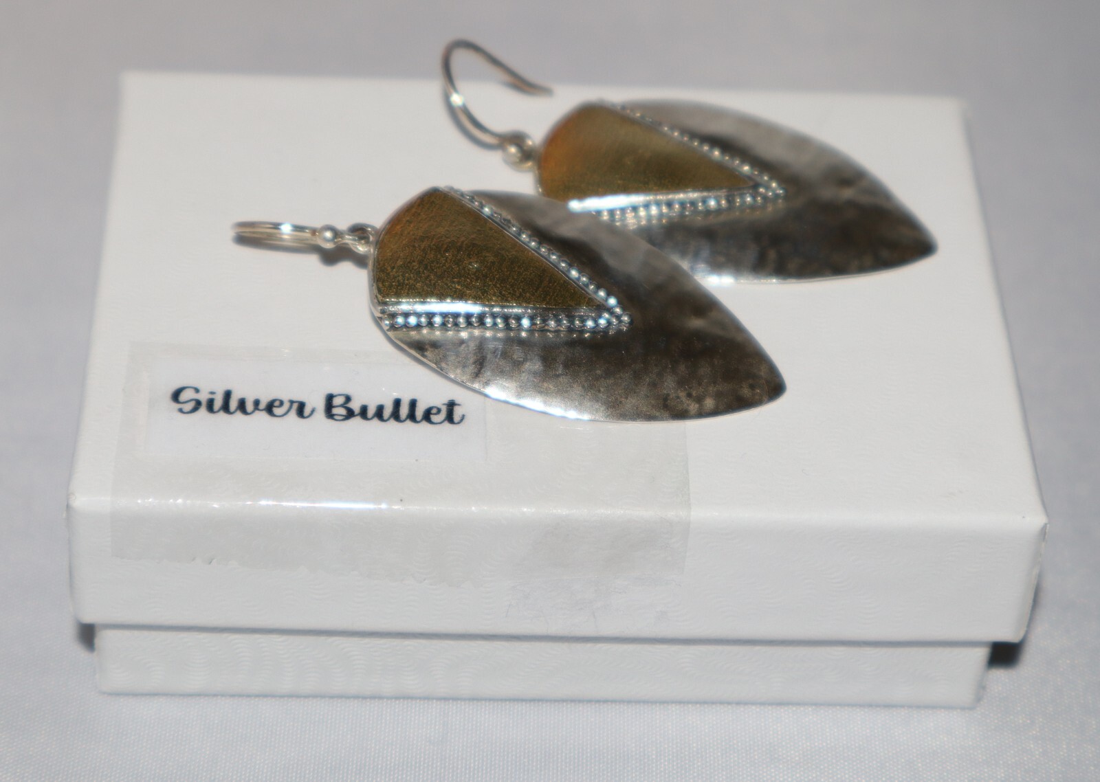 Silpada Sterling Silver & Brass Hammered Teardrop Treasure Drop Earrings W3377