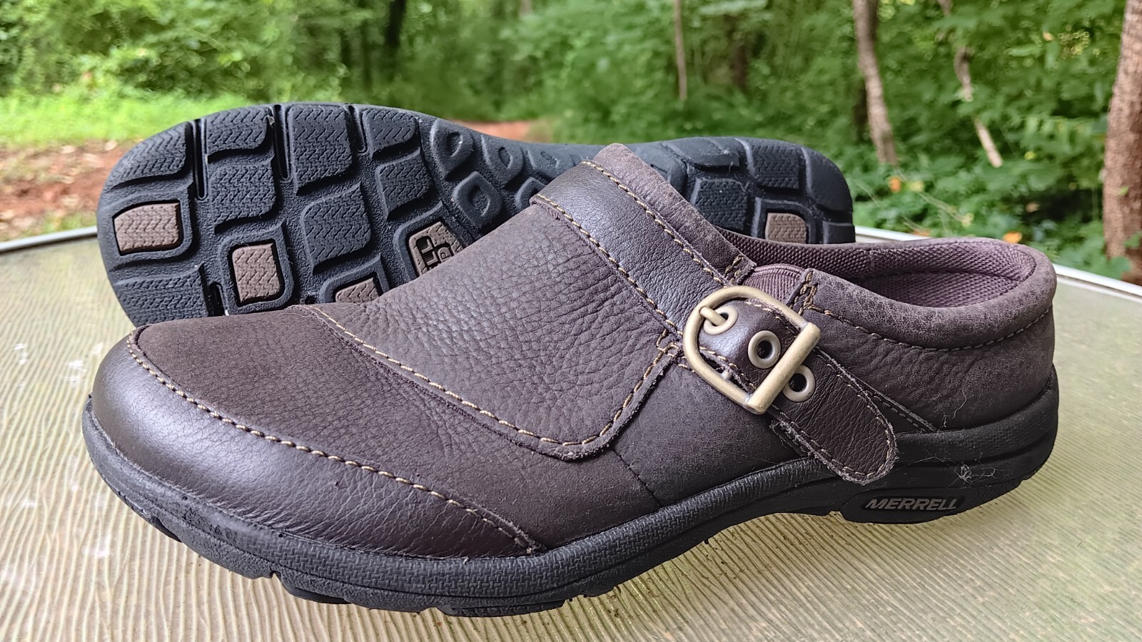 Scarpe zoccoli donna Merrell Espresso in pelle marrone misura 6 36