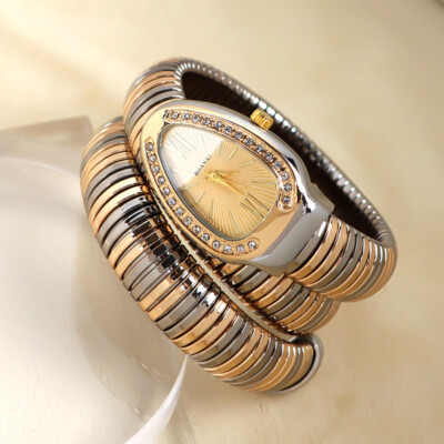 Watch Serpentine Bling Diamond Watches Fashion Women Snake Bracelet Quartz