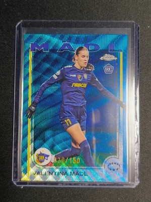 2024-25 Topps Chrome Womens Champions League Valentina Mädl Blue Wave/150
