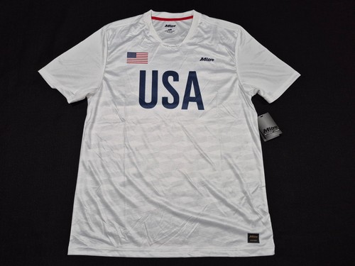 Mitre Mens USA Footbal  Soccer Jersey Shirt White/Blue Officially Licensed USA