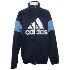 Adidas, Trainingsjacke, Jungen, Gr&ouml;&szlig;e: 152, Blau/Wei&szlig;, Recyceltes Polyester #0CB