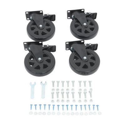 #ad #ad 4 Pcs 6 Inch Heavy Duty Swivel Caster Wheels Black 3000Lbs With Brakes No Noise $37.40