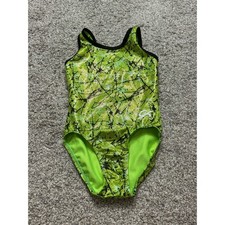 GK Elite Girls Gymnastics Leotard Shimmer Green Medium Child