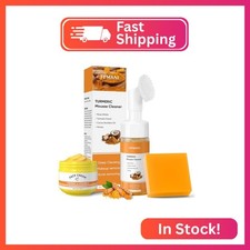 Turmeric Soap Bar and Turmeric Face Cream and Turmeric Face Wash Set for Face 