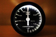 Hks Rare 52mm Mechanical Compound Boost Gauge Led Jdm Used
