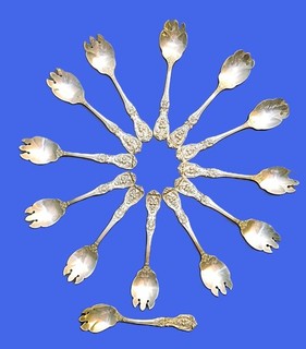 12 Francis 1 Sterling Ice Cream Forks/Spoons Auction No Limit No Reserve
