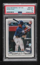 2020 Bowman 1st Edition Jhon Diaz #BFE-30 PSA 10 GEM MT kf4