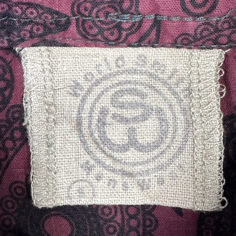 World Smith Men's Wear Shirt Small Gray Long Sleeve Button Paisley Skull Accent - Image 3 of 4