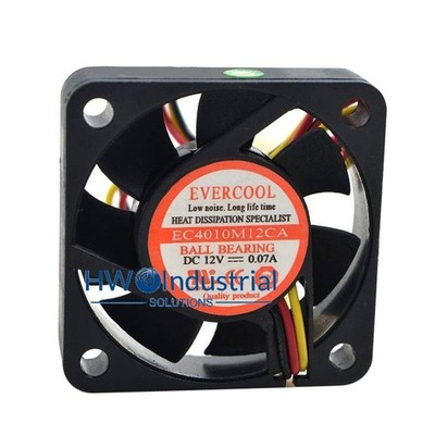 1PC 3-wire EVERCOOL EC4010M12CA 12V 0.07A 4CM Cooling Fan Size : 40*40 #zn