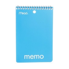 3 Pack Mead Wirebound Memo Memo Book, College Ruled, 40 Sheets, 4in X 6in