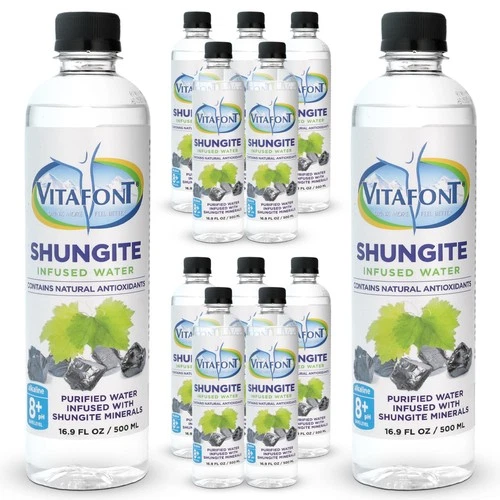 Nobel Elite Shungite Stones Infused Water 16.9 Fl Oz Bottle - Pack 12 | Authe...