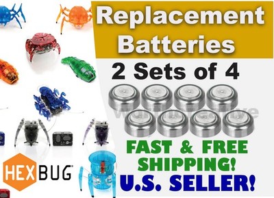 8 REPLACEMENT BATTERIES FOR HEX BUGS  HEXBugs Electronic toys Battery FREE SHIP!
