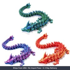 AMOMELA 3D Printed Crystal Dragon 12In 3Pcs-P...