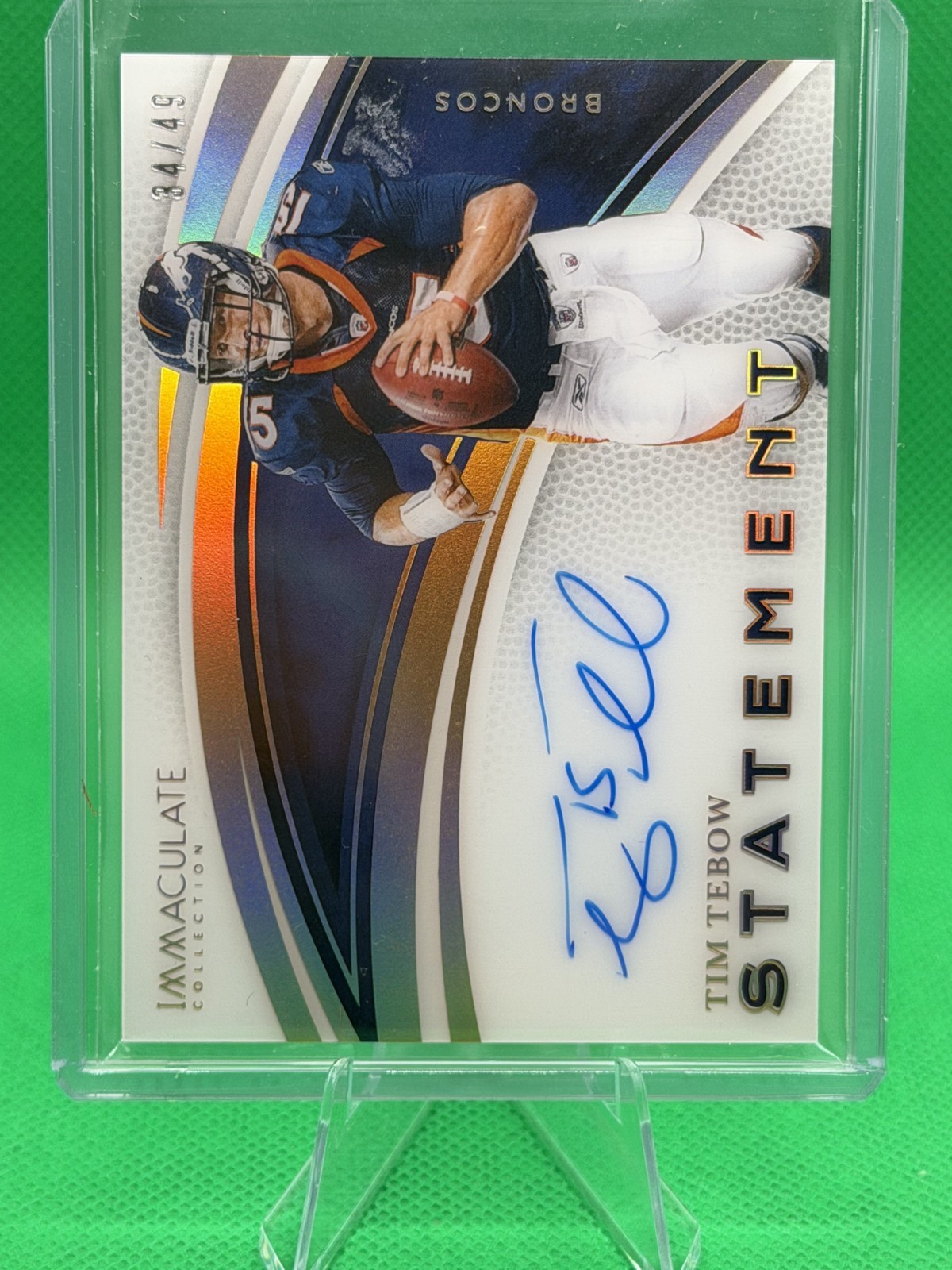 2025 Immaculate Collection Tim Tebow Statement Signature /49 Auto view 2