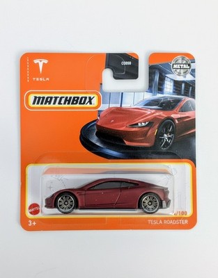 2021 Matchbox Tesla Roadster Matte Dark Red #4/100 MBX Showroom GXM41 New