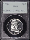 1958 Franklin Half Dollar PCGS PR-66 Old Green Rattler Holder