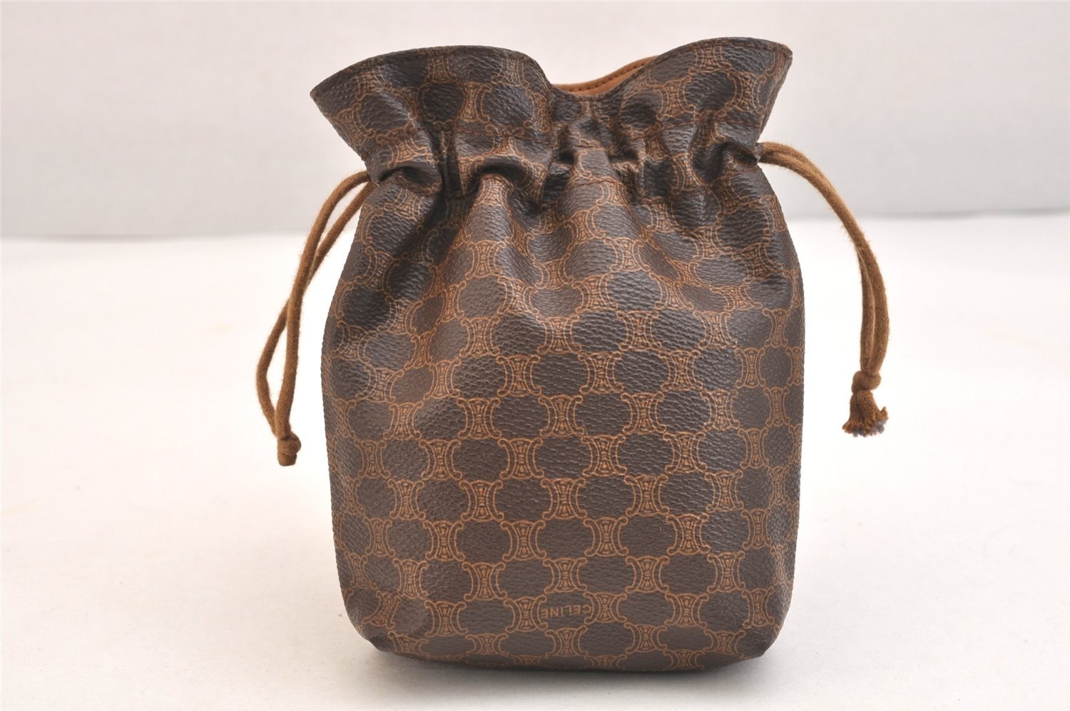 Authentic CELINE Macadam Blason Drawstring Pouch … - image 3