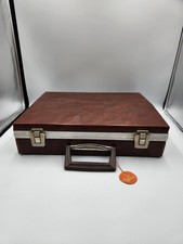 Vintage Musicland 24 Cassette Storage Carrying Case Brown Hard Shell A7
