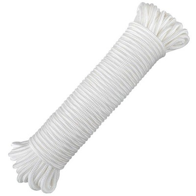 Nylon Rope - 100 Ft White Nylon String, 1/4 Inch Solid Braided Rope, Thick Wa...