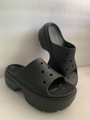 Crocs Sandals Stomp Slide Black Womens Shoes Size 10 Platform Iconic Comfort
