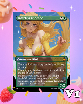 Traveling Chocobo | MTG x Final Fantasy Premium Art Card