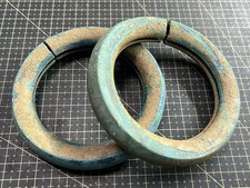 A pair of ancient bronze bracelets found by metal detector in Java, Indonesia