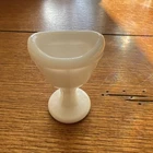 Optical Eye Wash Cup White Transparent Milk Glass Antique Vintage EUC