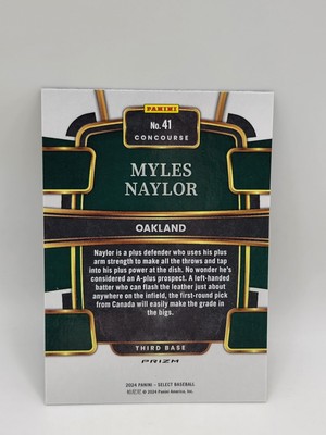 2024 Select Baseball Myles Naylor Zebra #41 | eBay