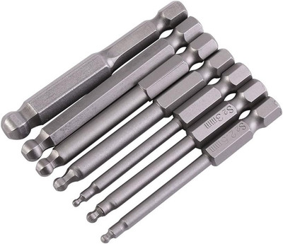 7Pcs 65mm Lange Hex Schraubendreher Bits Set, 1/4 Zoll Sechskantschaft 2/2.5/3/4
