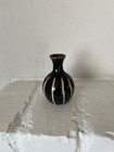 Miniature Tenmoku Black Glaze Studio Bud Vase White Slip Japan Late 20th C — photo 2