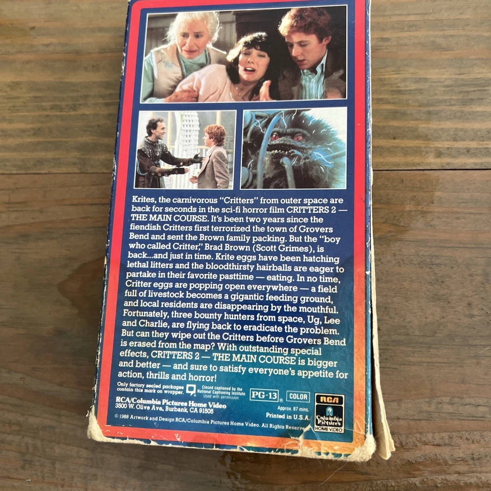 Critters 2 The Main Course (VHS, 1988) New Line Cinema Red Label Slipcover - Image 2 of 2
