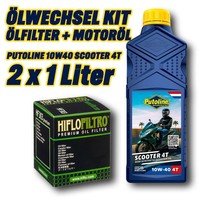 ÖLfilter MotoröL Kit 2L 10W40 Scooter (FüR: Peugeot Elyseo 125 G2 - Disc 01-03 )