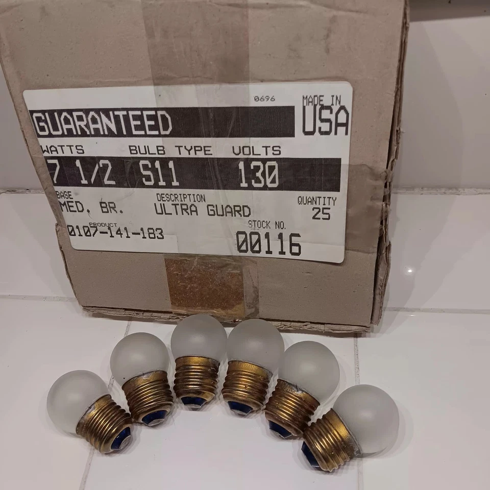 1 SAFETY NIGHT LIGHT BULB 7.5 WATT S11 Ultra Guard US standard medium E26 Coated - Image 4 of 4