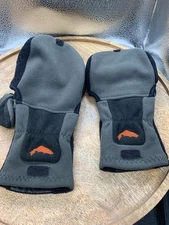 Simms Gore Windstopper Foldover Mitt Gloves Medium Black Fly Fishing Fingerless