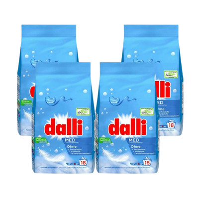 Vollwaschmittel Pulver Dalli Med Sensitive Waschen 72WL 4x1,215kg 4er Sparpack