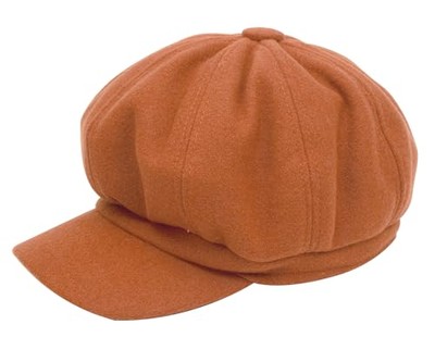 Women's Octagonal Newsboy Cap - Vintage 8 Panels Paperboy Visor Medium Brown