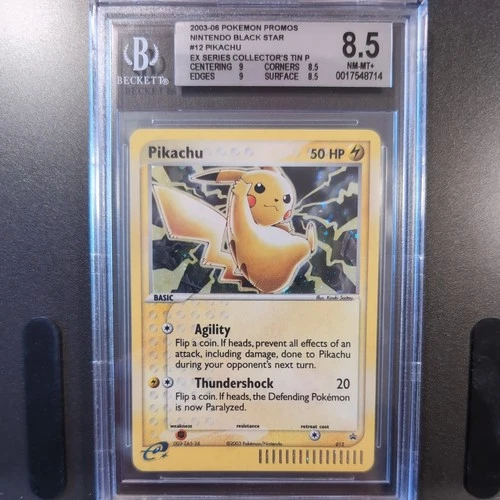 Pikachu - 012 (EX Series Collector's Tin) Holo Black Star Promo BGS 8.5
