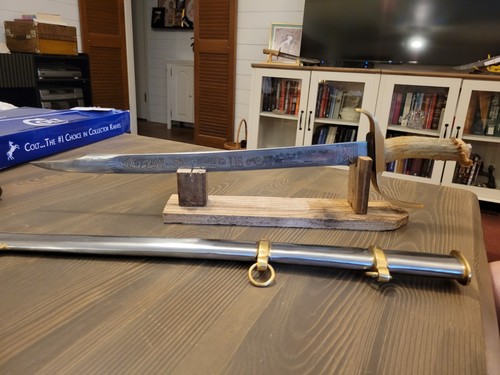 Custom Modified Civil War Stag Handle Reproduction Short Sword w/Sheath