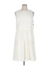 Adrianna Papell Women Ivory Casual Dress 16