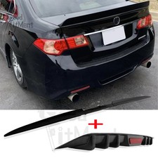 For Acura Tsx Black Car Rear Roof Lip Spoiler Tail Trunk Wingrear Diffuser Kit