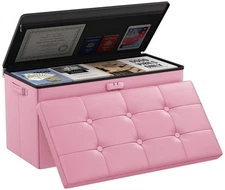 Storage Ottoman Bench with Lock,Fireproof 30 Inches Folding Bench Foot Rest S...