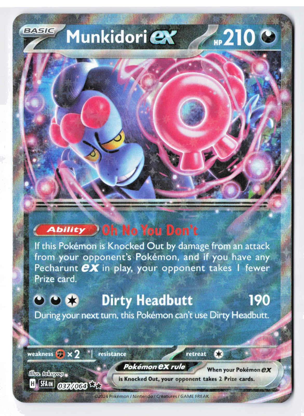 Munkidori ex 037/064 - Pokemon TCG Shrouded Fable Double Rare Dark Holo Foil NM
