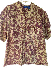 Vintage OP Ocean Pacific Hawaiian Shirt XL Reverse Print Floral Aloha Camp Shirt