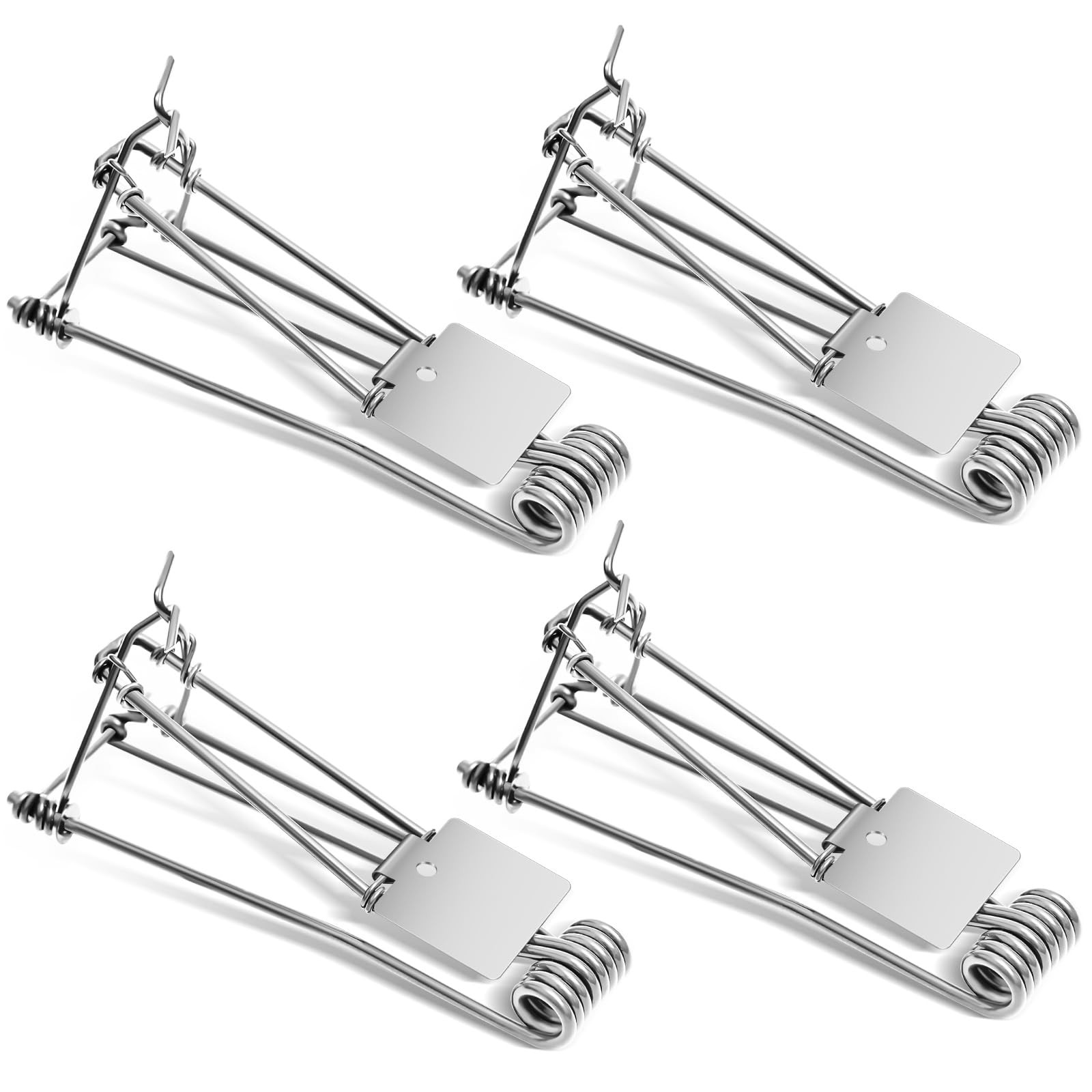Qualirey 4 Pcs Outdoor Gopher Trap Easy Set Mole Weather Silver